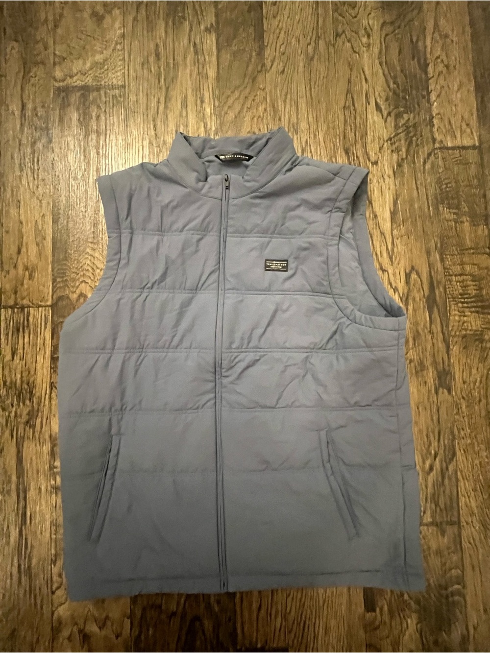 Travis Mathew Light Blue/gray Quilted Sleeveless Vest